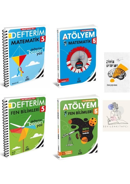 5.sınıf Mat-Fen Konu Anlatım Defter ve Atölyem Soru BANKASI+ZİHİNDENEME-KD634