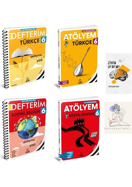 6.sınıf Türkçe-Sosyal Konu Anlatım Defter ve Atölyem Soru BANKASI+ZİHİNDENEME-KD709