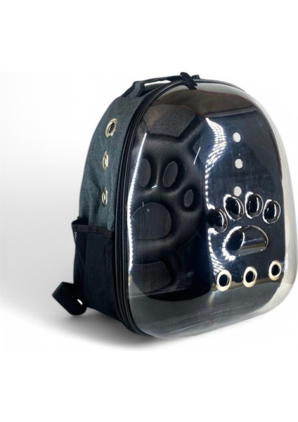 Gri Şeffaf Taşıma Çantası, Evcil Hayvanlar Için Rahat ve Şık Taşımayı Sağlar.