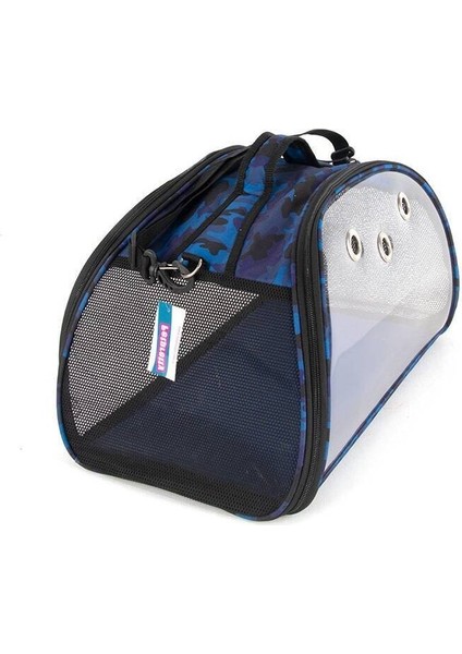 Şeffaf Mavi Evcil Hayvan Taşıma Çantası 50X28X28 cm