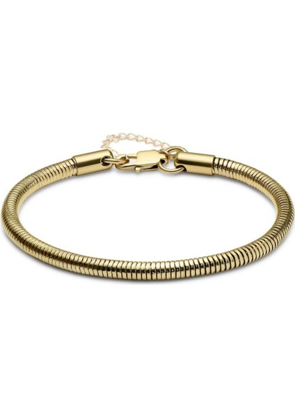 Altın Renk Unisex Snake Zincir (4 Mm) Çelik Bileklik