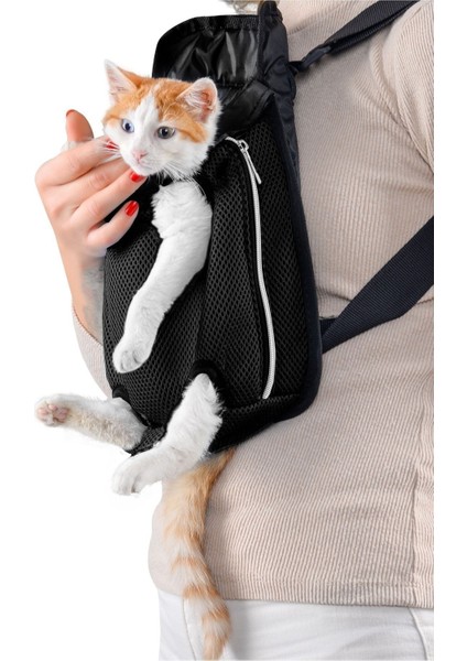 Siyah Taşımacı Çanta, Kedi ve Köpek Için Rahat ve Hafif Tasarım