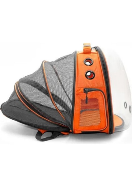 Turuncu Çok Renkli Kedi ve Köpek Taşıma Sırt Çantası 25X60X40