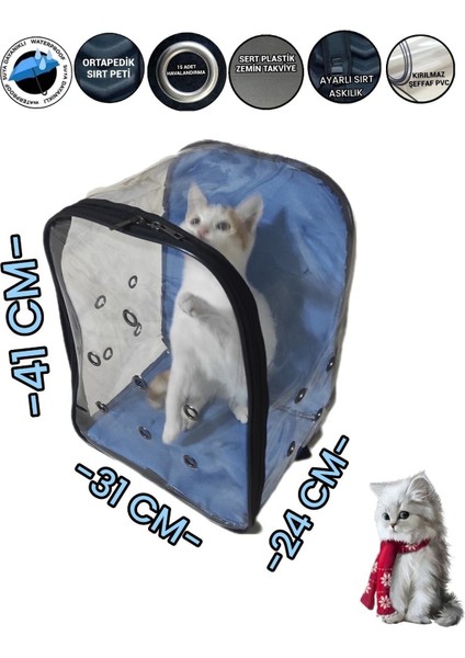 Mavi Renkli Evcil Hayvan Taşıma Çantası, Sırt Çantası, Konforlu ve Şık Tasarım modelleri