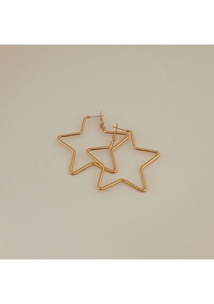 Çelik Gold Yıldız Küpe 5cm fiyatları