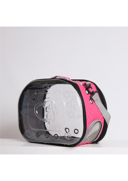 Renkli Kapitone Çift Cam Elips Taşıma Çantası, Pembe, Hafif ve Pratik Kullanım