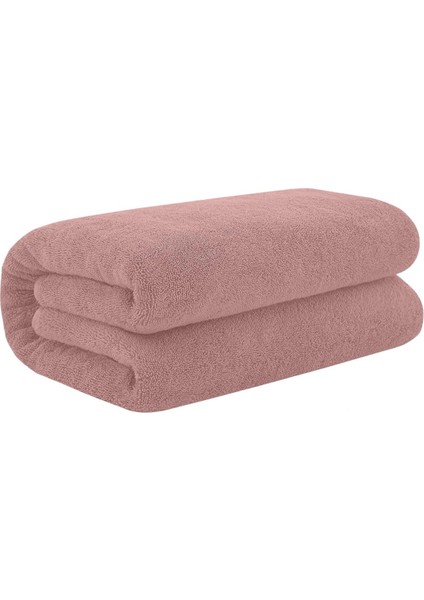 Pembe Renkli Banyo Duş Havlusu %100 Pamuk Vücut Havlusu Pamuklu Büyük Havlu 70X140 cm