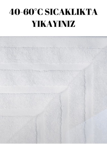 Beyaz Ikili Banyo Duş Havlu Seti %100 Pamuk Üç Çizgi Desenli 70 x 140 cm modelleri