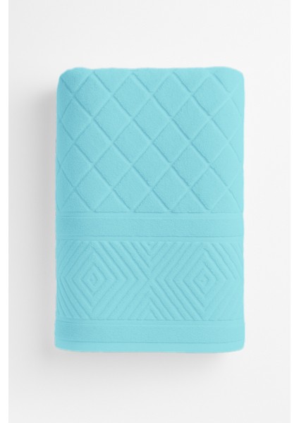 %100 Pamuk 100X150 cm Piramit Desenli Banyo Havlusu – Yumuşak & Su Emici