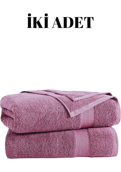 Mor Ikili Banyo Duş Havlu Seti %100 Pamuk Çizgi Desenli 70 x 140 cm fiyatları
