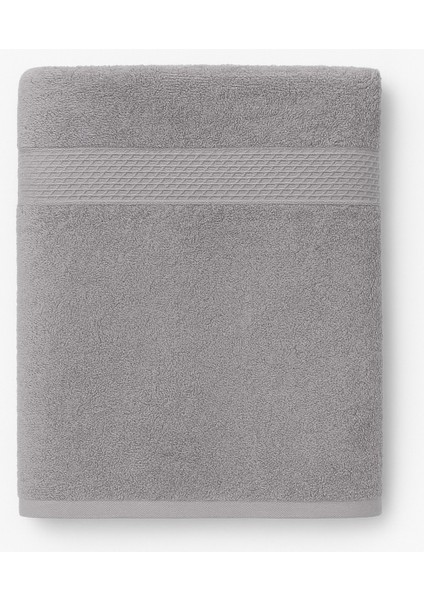 Gri Renk Lüks Banyo Havlusu – Yüksek Su Emici Ekstra Yumuşak Kalın Bordürlü 70X140 cm