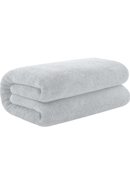 %100 Pamuk Açık Gri Banyo Havlusu 90 x 150 Cm, Yumuşak ve Hızlı Kuruyan Havlu