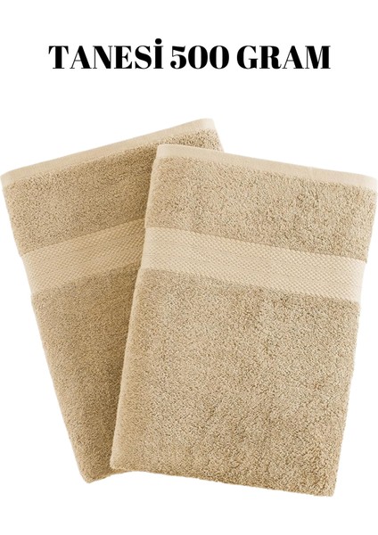 Açık Kahverengi Ikili Büyük Banyo Havlusu %100 Pamuk Duş Vücut Havlu Çizgi Desenli 90 x 150 cm modelleri