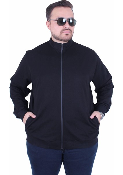 Mocgrande Büyük Beden Basic Mevsimlik Fermuarlı Sweatshirt 22750 Siyah indirimleri