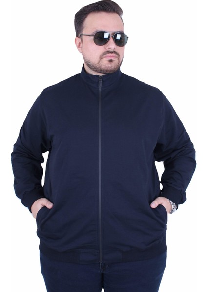 Mocgrande Büyük Beden Basic Mevsimlik Fermuarlı Sweatshirt 22750 Lacivert indirimleri