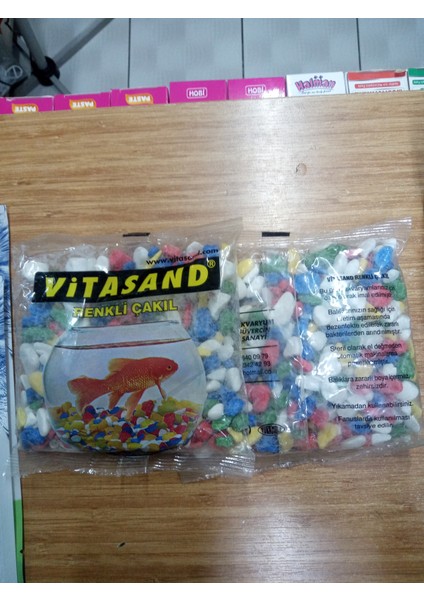 Akvaryum Renkli Kalın Çakıl 3 paket