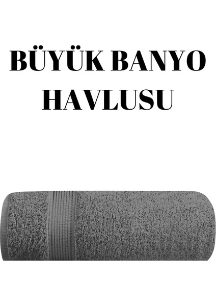 Gri 90X145 cm Banyo Havlusu % Pamuk Yumuşak ve Hızlı Kuruyan Büyük Boy Banyo Plaj Havlusu