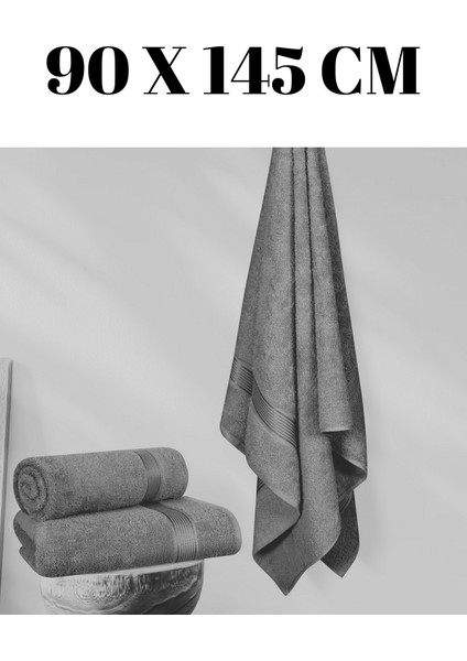 Gri 90X145 cm Banyo Havlusu % Pamuk Yumuşak ve Hızlı Kuruyan Büyük Boy Banyo Plaj Havlusu modelleri