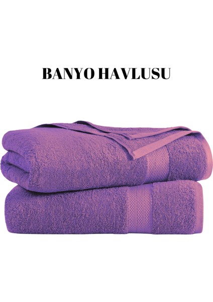 Mor 70X140 Çizgili %100 Pamuk Yumuşak Banyo Havlusu fiyatları