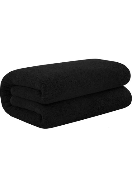 Bir Adet Siyah Renkli Banyo Duş Havlusu %100 Pamuk Vücut Havlusu Tekli Pamuklu Büyük Havlu 70X140 cm