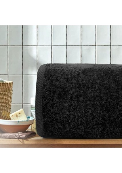Bir Adet Siyah Renkli Banyo Duş Havlusu %100 Pamuk Vücut Havlusu Tekli Pamuklu Büyük Havlu 70X140 cm fırsatları