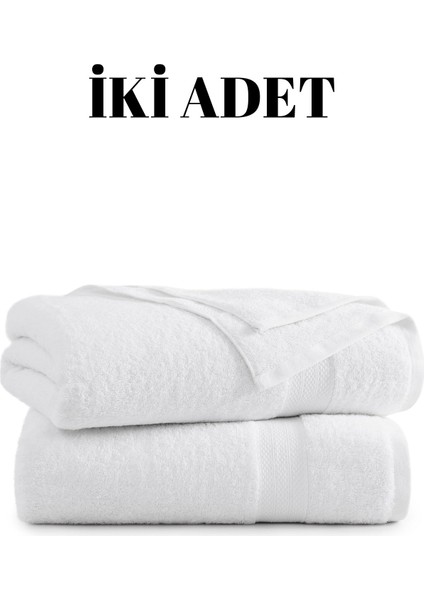 Beyaz Ikili Banyo Duş Havlu Seti %100 Pamuk Çizgi Desenli 70 x 140 cm fiyatları