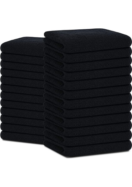 Siyah 6 Adet El Yüz Havlusu Kadife Misafir Mutfak Banyo Spor Havlusu 30X50CM