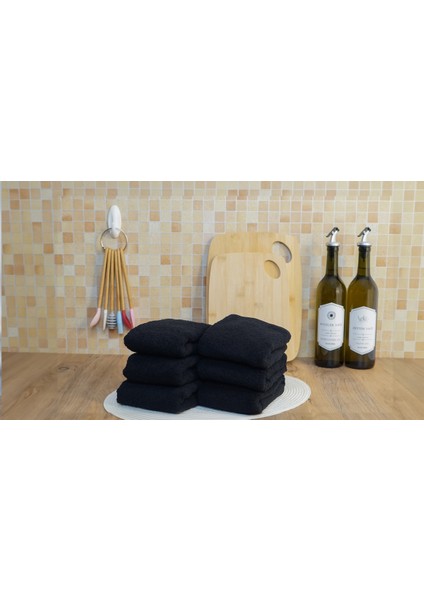 Siyah 6 Adet El Yüz Havlusu Kadife Misafir Mutfak Banyo Spor Havlusu 30X50CM fırsatları