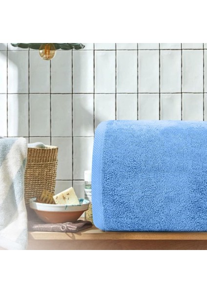 Büyük Banyo Havlusu 90X150 %100 Pamuk Açık Mavi Banyo Duş Havlusu fırsatları