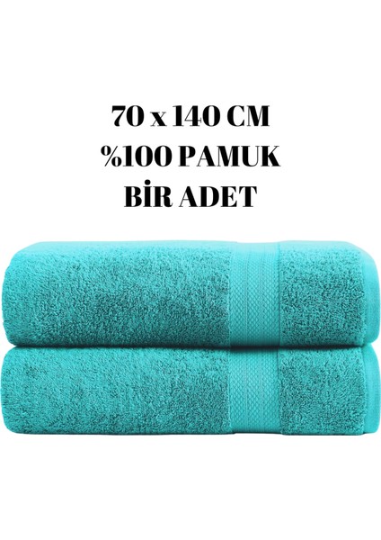 Turkuaz 70X140 Çizgili %100 Pamuk Yumuşak Banyo Havlusu