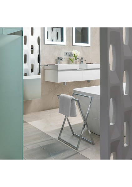 Bir Adet Beyaz Banyo Duş Havlusu 70X140 %100 Pamuk Çizgili fırsatları