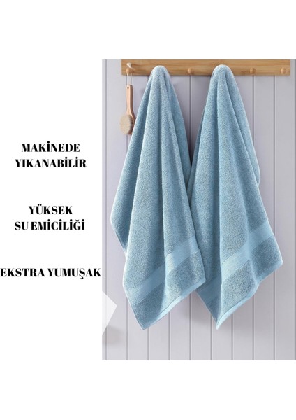 Mavi 70X140 Çizgili %100 Pamuk Yumuşak Banyo Havlusu modelleri