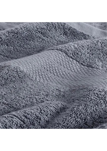 Gri Ikili Büyük Banyo Havlusu %100 Pamuk Duş Vücut Havlu Çizgi Desenli 90 x 150 cm modelleri