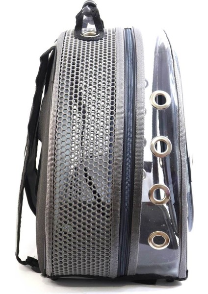 Gri Fileli Evcil Hayvan Taşıma Çantası, Şeffaf ve Rahat Sırt Çantası modelleri