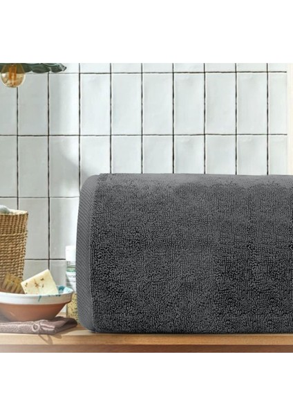 %100 Pamuk Antrasit Banyo Havlusu 90 x 150 Cm, Yumuşak ve Hızlı Kuruyan Havlu Büyük Boy Havlu fırsatları