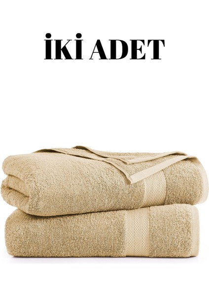 Açık Kahverengi Ikili Banyo Duş Havlu Seti %100 Pamuk Çizgi Desenli 70 x 140 cm fiyatları