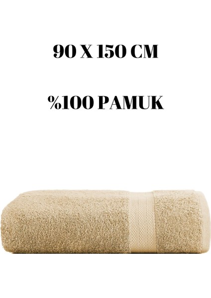 Kahverengi Büyük Boy Banyo Duş Vücut Havlusu % 100 Pamuk Çizgi Desenli 90 x 150 cm 500 Gram Bir Adet