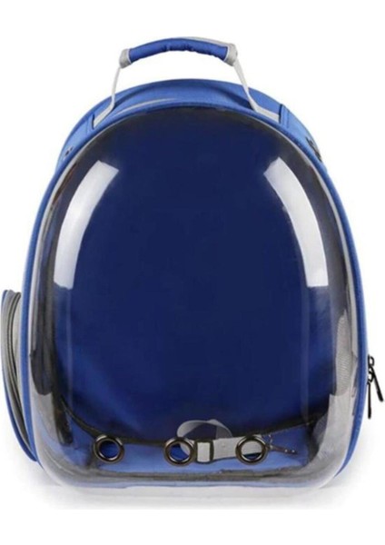 Şeffaf Evcil Hayvan Taşıma Çantası, Mavi ve Dayanıklı Kalın Cam ile Rahat Kullanım