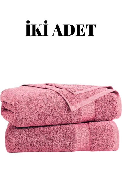 Pembe Iki Adet Büyük Banyo Havlusu %100 Pamuk Yumuşak Duş Vücut Havlu Çizgi Desenli 90 x 150 cm fiyatları