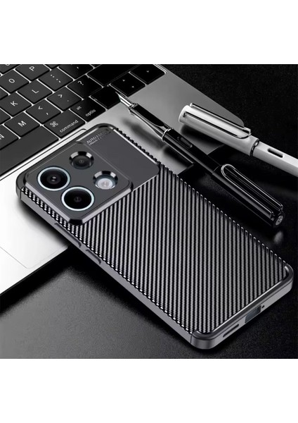 Xiaomi Redmi 15C Kılıf Kamera Korumalı Çıkıntılı Karbon Desenli Renk Atmaz Koruyucu Negro Kapak