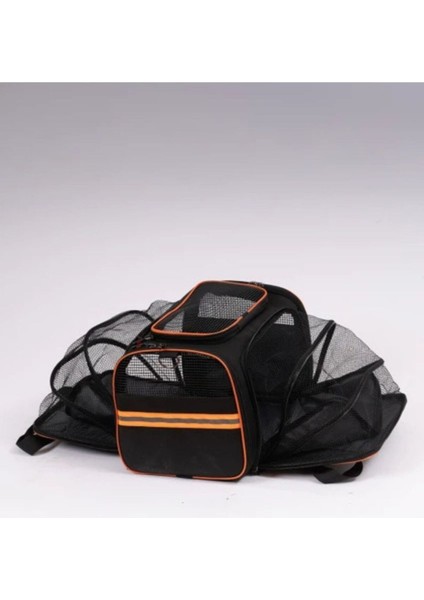 Yıkanabilir Siyah Kedi ve Köpek Taşıma Çantası, Fileli ve Hafif Tasarım