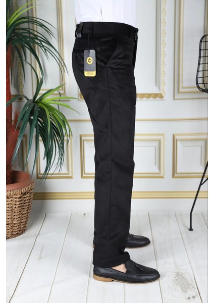 Siyah Polarlı Kadife Pantolon Esnek Kalın Fitil Klasik Kesim Yan Cepli Astarlı Phantom Jeans fiyatları