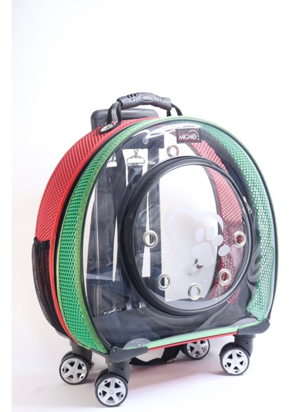 Fileli Sırt ve Tekerlekli Küçük Taşıma Çantası, Kırmızı ve Yeşil Renk Seçeneği modelleri