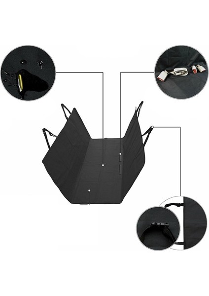 Siyah, Su Geçirmez, Koruyucu Araç Içi Hayvan Koltuk ve Bagaj Örtüsü