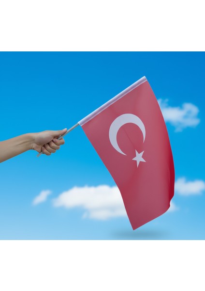10 Adet Sopalı Türk Bayrağı 20X30 cm – Raşel Kumaş, Çift Dikiş, Dayanıklı Küçük Ebat fiyatları
