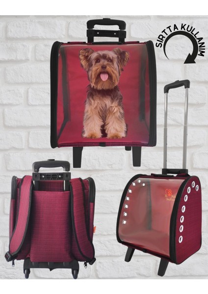 Kırmızı Taşıma Çantası, Pratik ve Hafif, Evcil Hayvanlar Için Güvenli Seçenek