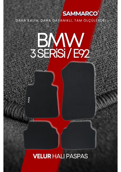 Bmw 3 Serisi E92 2006 Halı Paspas Velur Paspas Kumaş Paspas Oto Paspas modelleri