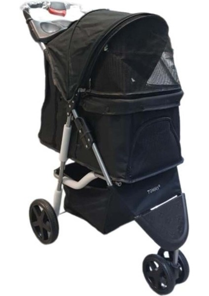 Evcil Hayvan Taşıma Arabası 80X46X99CM, Siyah, 15 kg Taşıma Kapasitesi