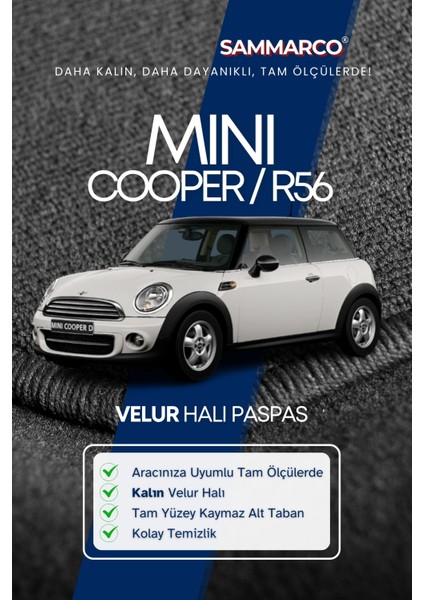 Mini Cooper R56 2011 Halı Paspas Velur Paspas Kumaş Paspas Oto Paspas fiyatları