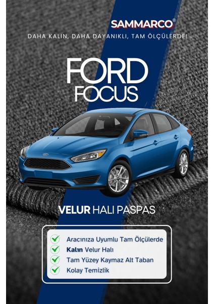 Ford Focus Sedan 2017 Halı Paspas Velur Paspas Kumaş Paspas Oto Paspas fiyatları